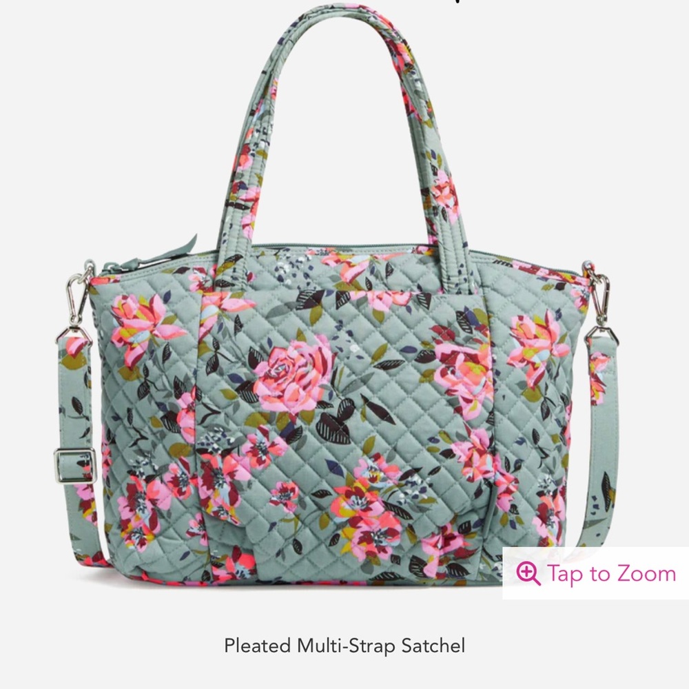 Pleated Multi-Strap Satchel Rosy Outlook